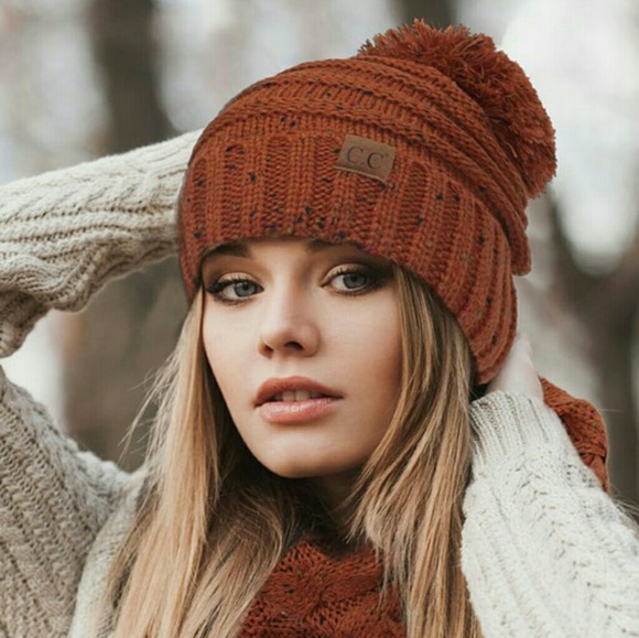 C.C flecked slouchy pom beanie - Picture 4 of 4